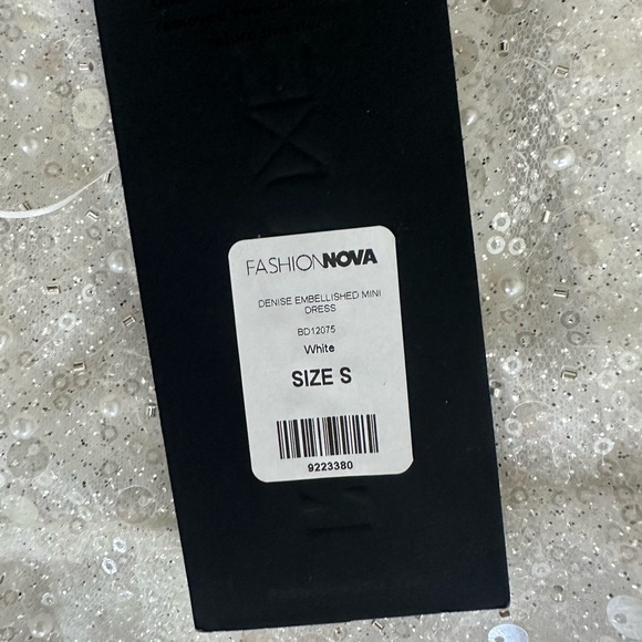 White Sequin Strapless Mini Skirt - Glam Party Mini - Picture 5 of 6